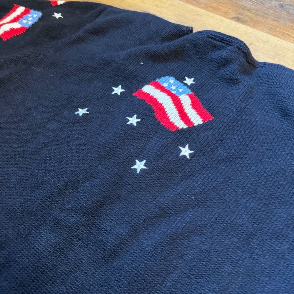 Vintage Y2K American Flag Cardigan Vintage Y2K Cardigan Fourth of July Sweater - Picture 8 of 10